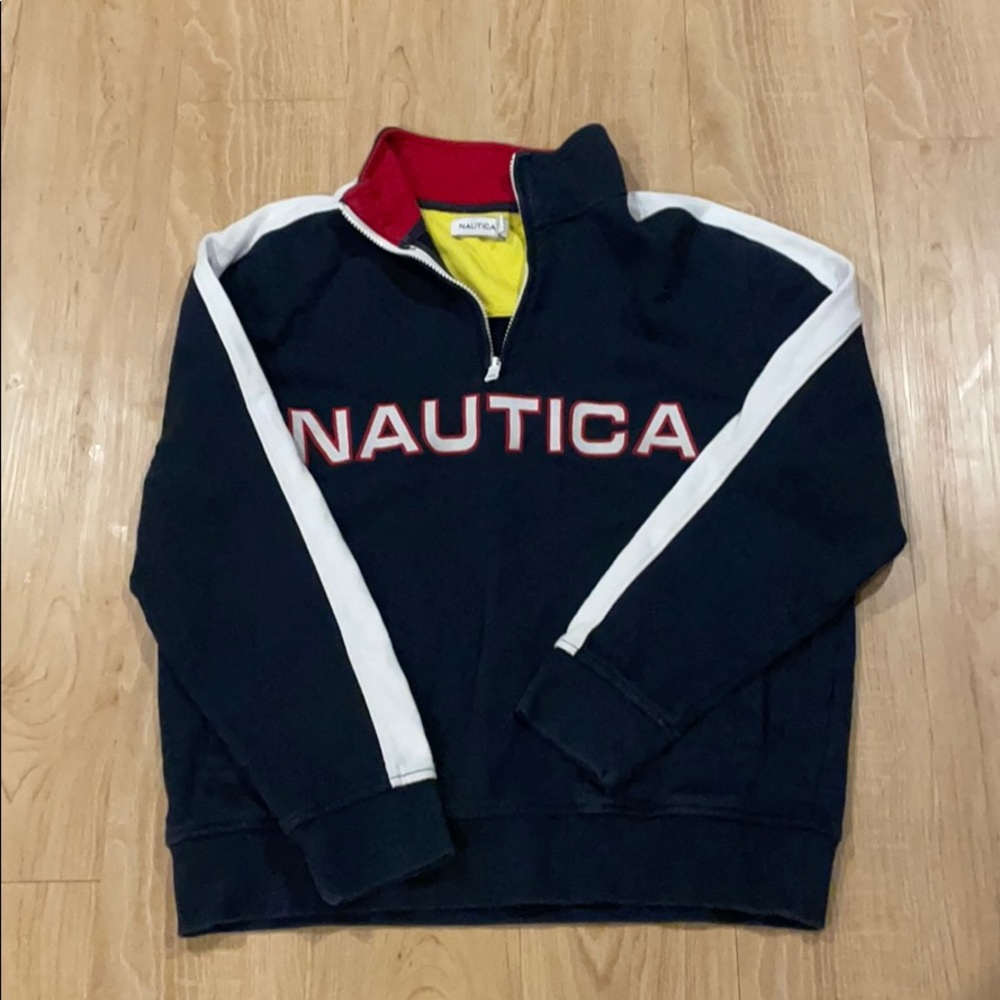 Retro nautica quarter zip sweatshirt